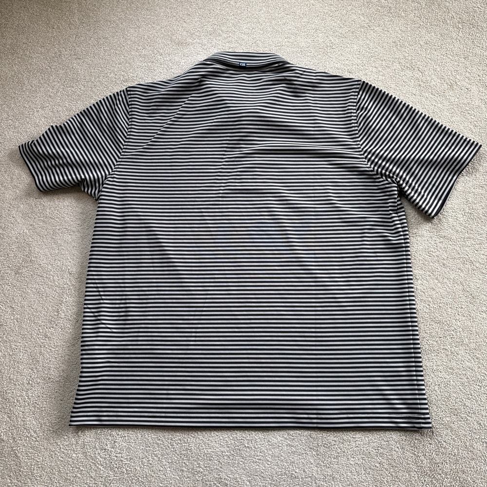NWT Georgia Bulldogs Men's XL Cutter & Buck Virtue Eco Pique Striped Polo Shirt - Picture 3 of 9